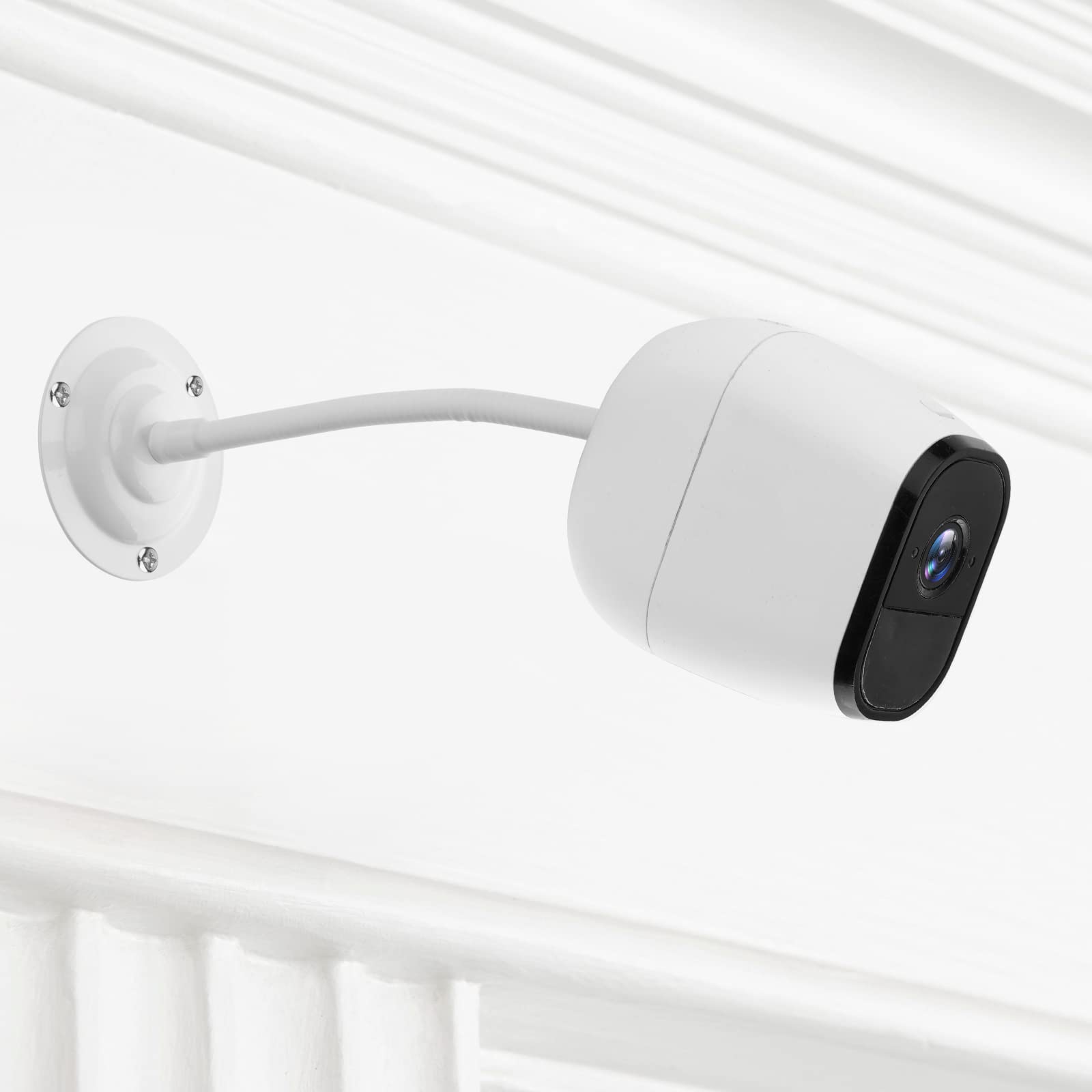 Mippko 2 Pack Camera Flexible Wall Mount Holder Compatible With Arlo/Blink/Reolink/Nest/Wyze/Simplisafe Camera,Adjustment 8 Inch Long Gooseneck Arm With Metal Base,1/4' 20 Threaded Screw,White