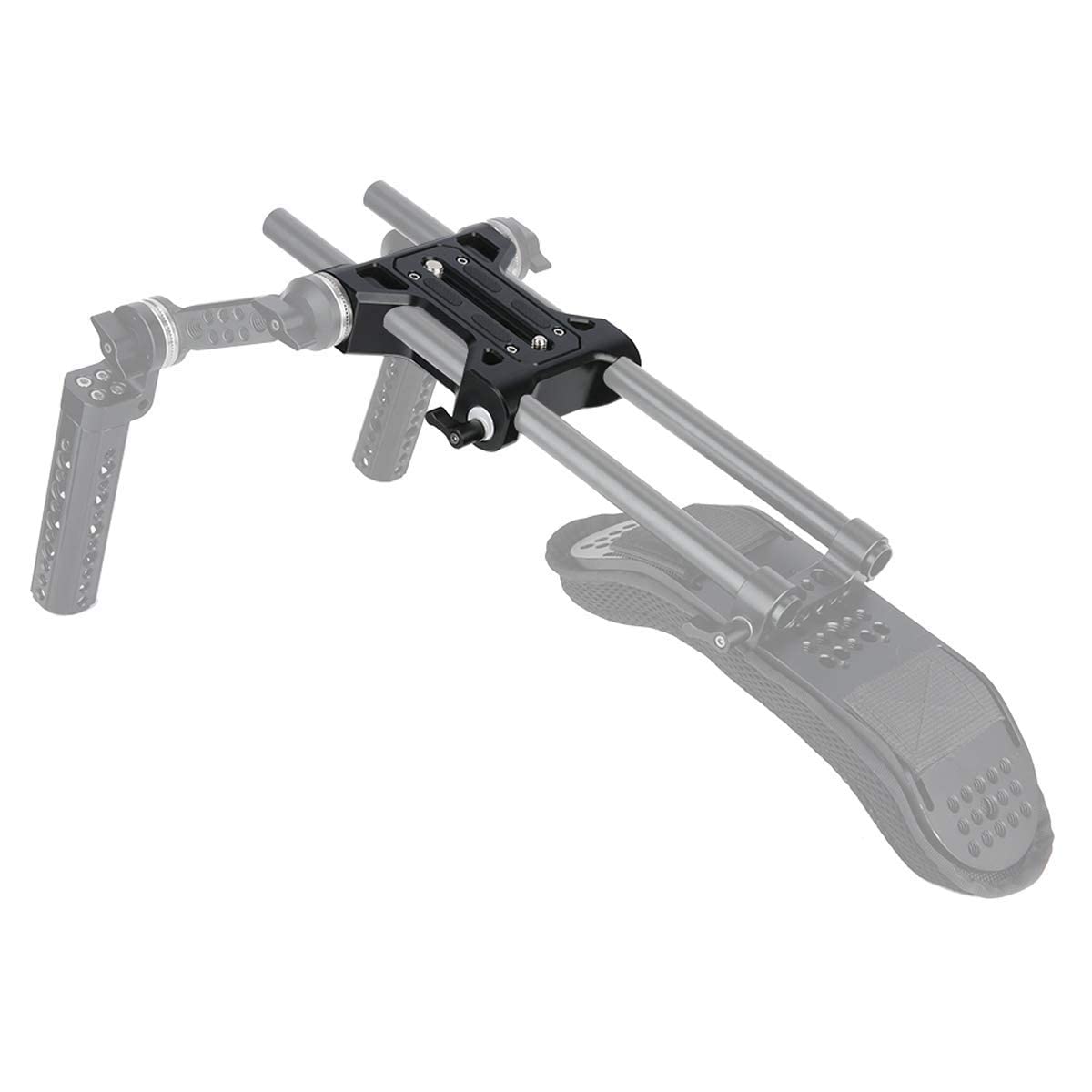 Niceyrig Camera Baseplate With Rosette Mount, 15Mm Rod Base Plate Applicable For Sony Fs5 Fs7 Fx9, Red Dsmc2, Kinefinity Cinema