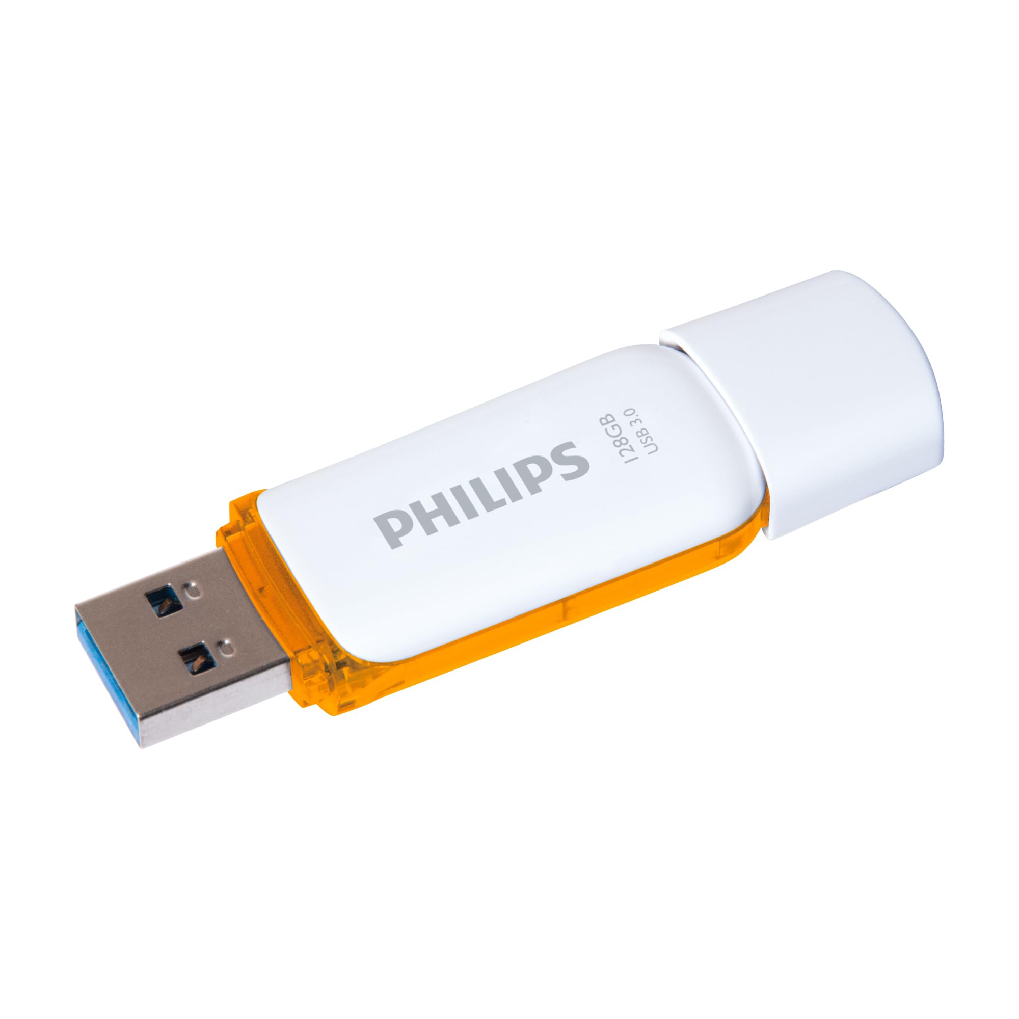 Philips High Speed 128 Gb Flash Drive, Snow Edition Usb 3.0   White/Orange, 100Mb/S