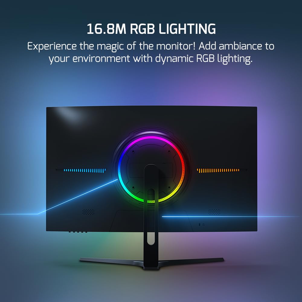 Gamepower T50 27 Inch Curved Gaming Monitor, 180Hz 1080P Display, 0.5Ms Response Time, Va Panel, Amd Freesync, Hdr Support, 125%