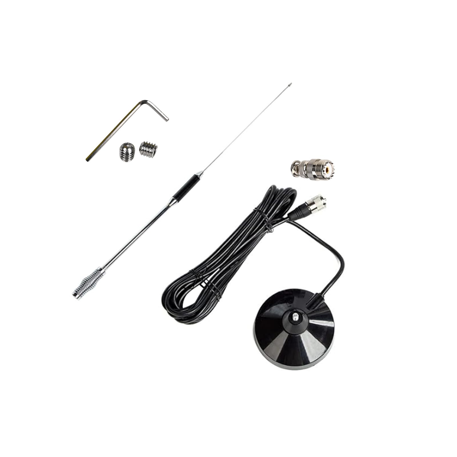 27Mhz Cb Radio Antenna 27Inch With Bnc Adaptor And Magnetic Mount For President Midland Cobra Uniden Anytone Truck Radio