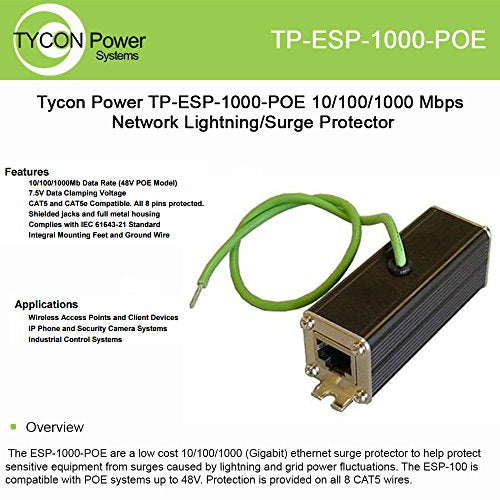 Tycon Systems, Inc Surge Protector, 5Ka Surge   Tp Esp 1000 Poe