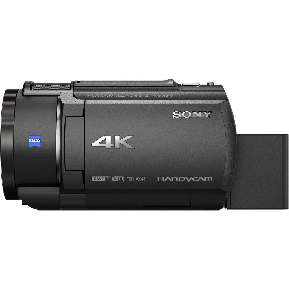 Sony Fdr-Ax43 Uhd 4K Handycam Camcorder (Fdrax43/B) + 64Gb Memory Card + Bag + Card Reader + Flexible Tripod + Memory Card Walle