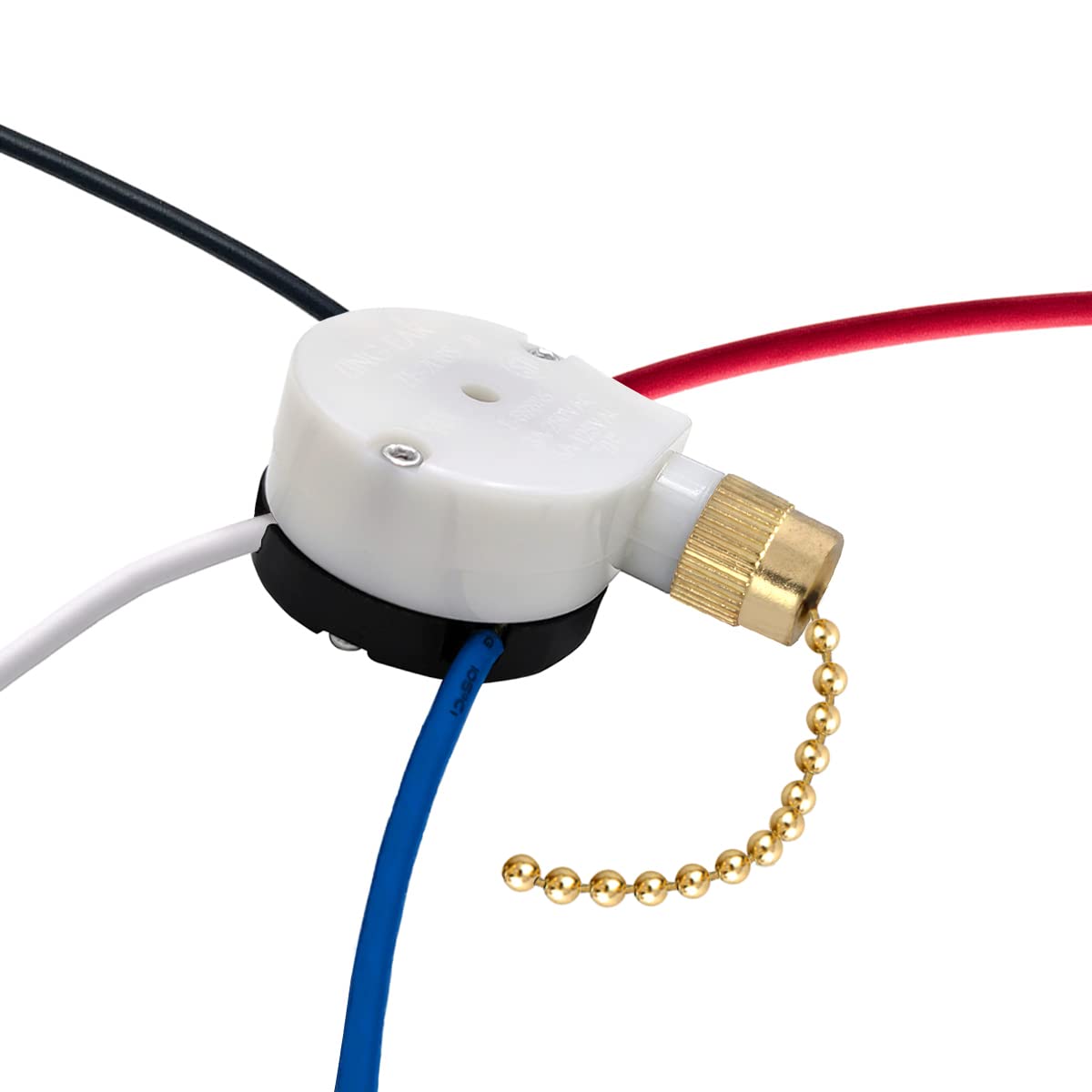 Zing Ear Ze 208S 3 Speed 4 Wire Fan Switch   Pull Chain Speed Control Switch For Ceiling Fans, Wall Lamps, Cabinet Light   Brass