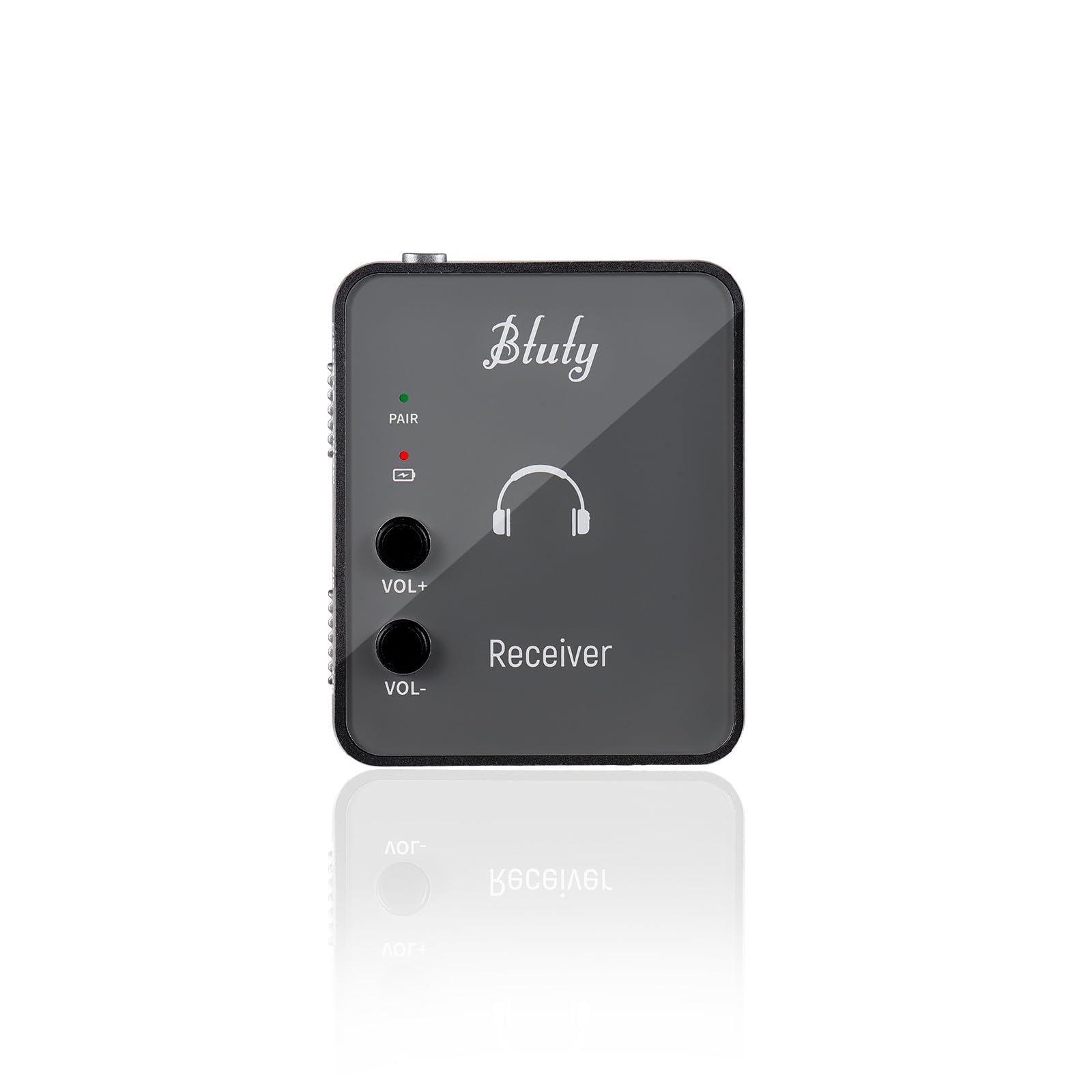Btuty in Ear Monitor System Wireless in Ear Monitor System Earphone Monitor Transmission System Rechargeable (Grey, Receiver)