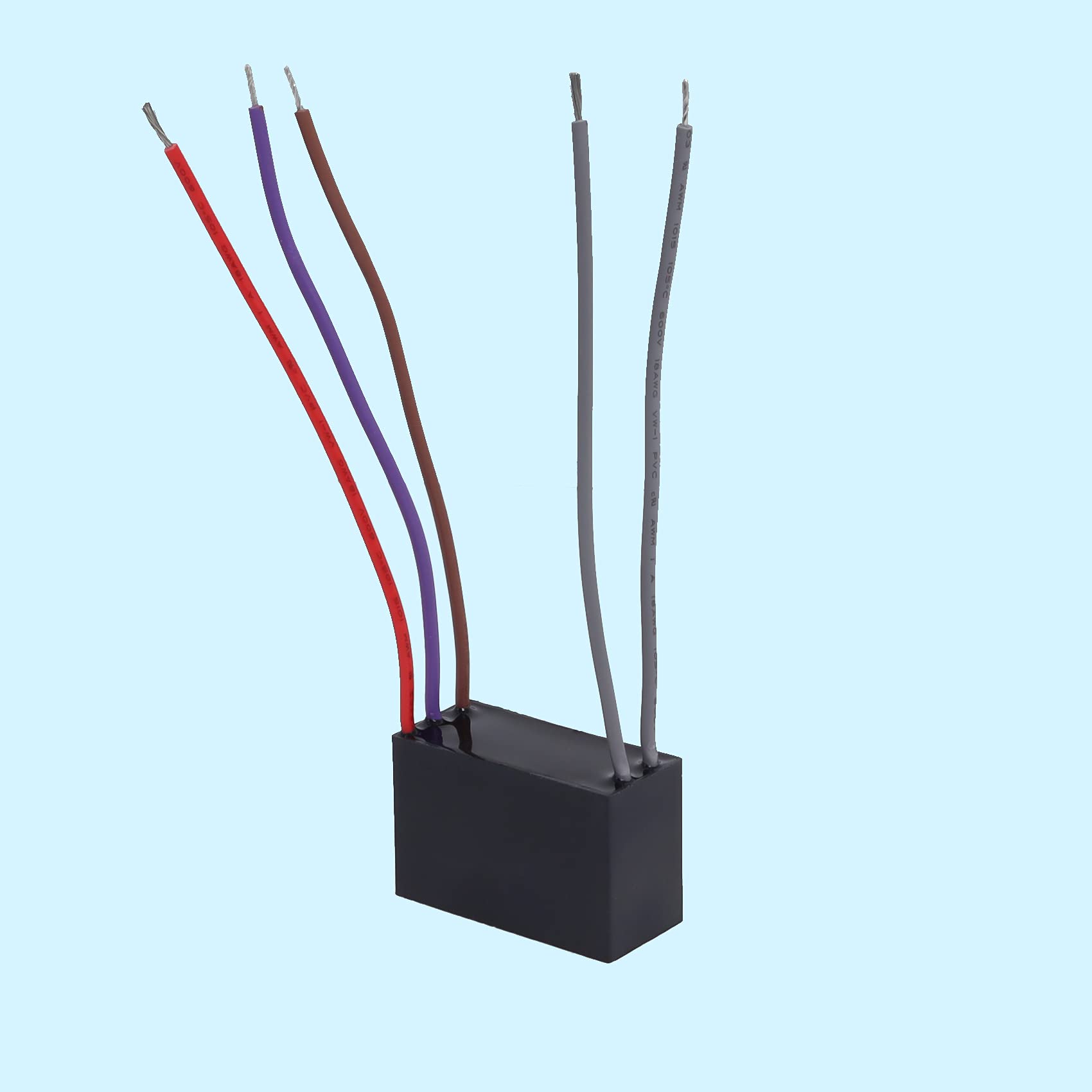 Podoy Ceiling Fan Capacitor 5 Wire For Compatible With Bm Cbb61 250Vac 4.5Uf+5Uf+6Uf 50/60Hz (2 Pack)