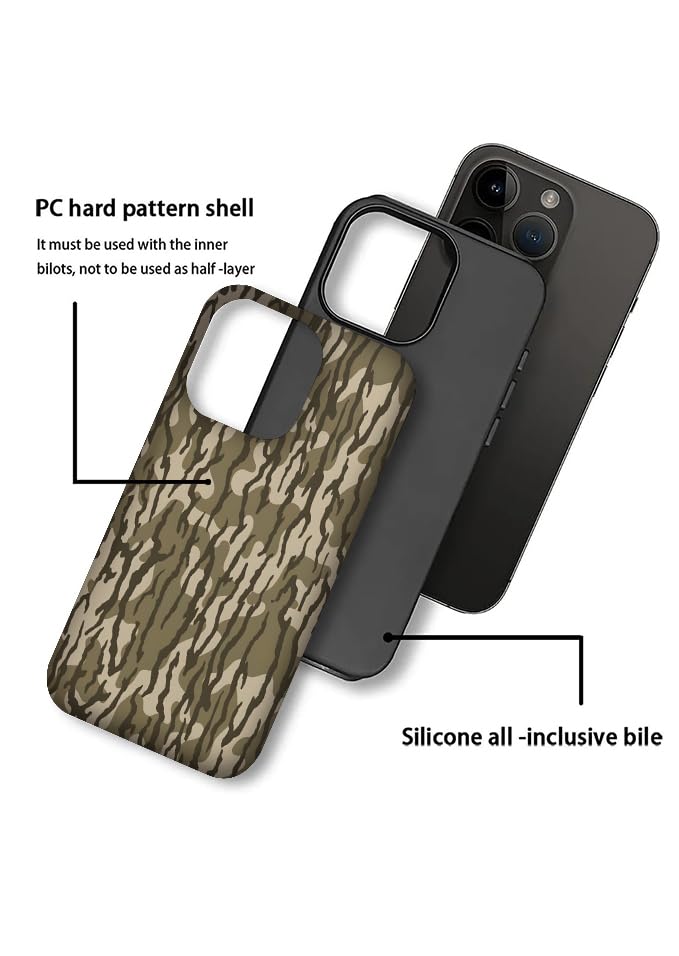 Zhuxuxitt Case Compatible With Iphone 13 Pro Max,Camo Camouflage Phone Case Hybrid 2-Layer Hard Shell,Shockproof Soft For Girl W
