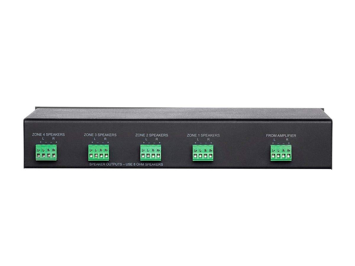 Monoprice Ssvc 4.1 Single Input 4 Channel Speaker Selector With Volume Control, Impedance Protection, Individual Zone On/Off But