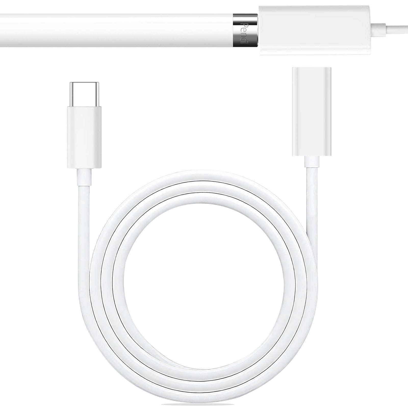 USB C Pencil Charger Adapter for Apple Pencil 1st Gen 3.3FT, USBC Charger Cable for Lightning Port iPencil First Gen, Adaptor Do