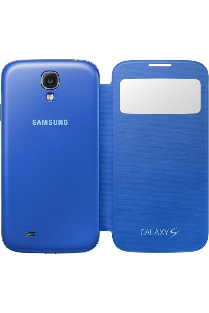 Samsung Galaxy S4 S-View Flip Cover Folio Case (Light Blue)