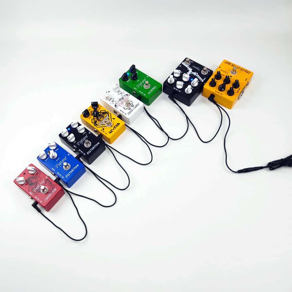 Godtone 1 To 8 Way Daisy Chain Cable Guitar Effect Pedal Power Supply Splitter Cable Adapter Power Cable Black (1To8 Way Cable)