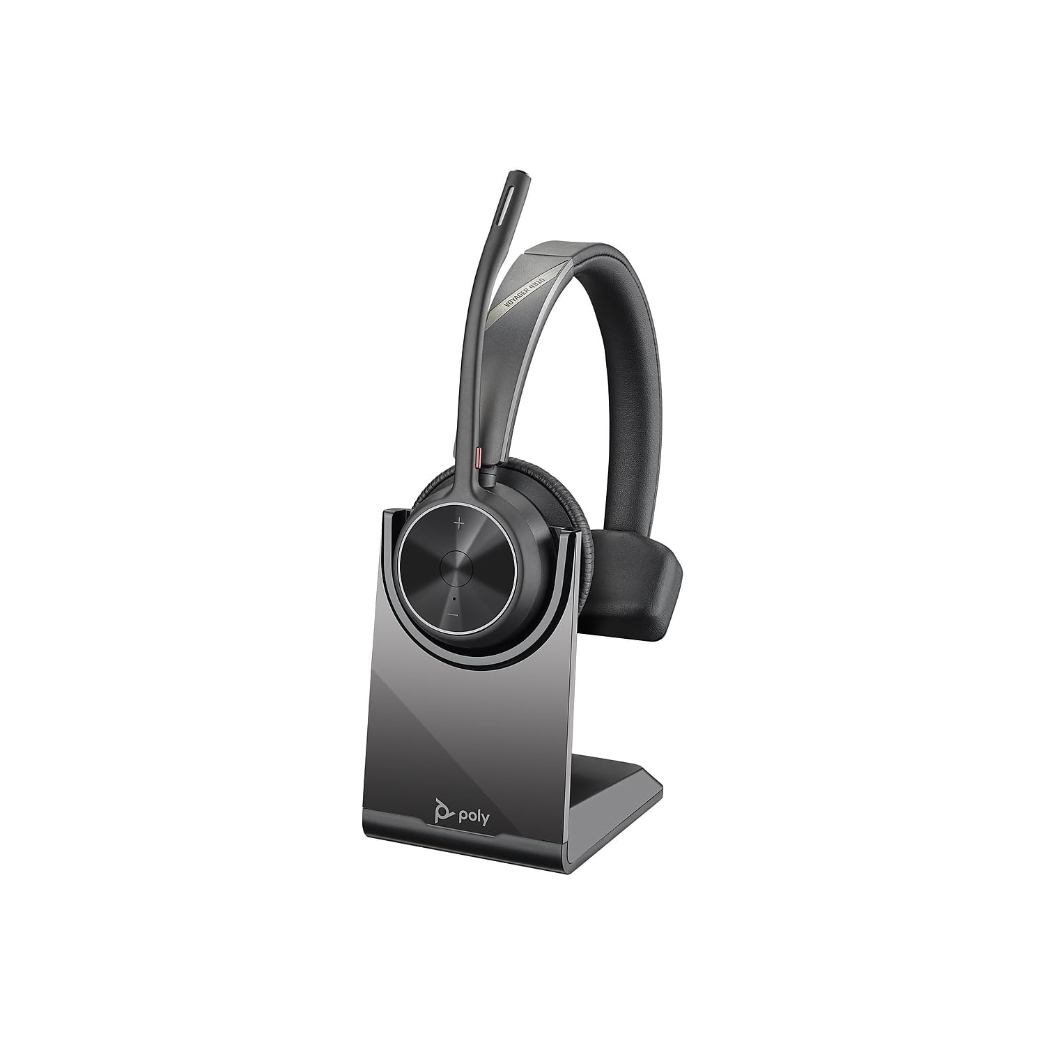 Poly - Voyager 4310 UC Wireless Headset + Charge Stand (Plantronics) - Single-Ear Headset w/Mic - Connect to PC/Mac via USB-C Bl