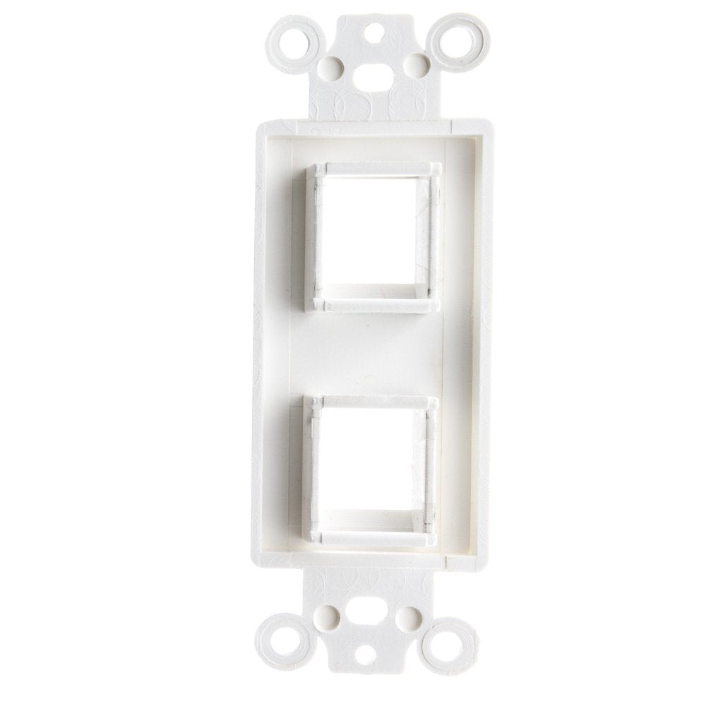 Decora Wall Plate Insert, 2 Hole Keystone Jack, White
