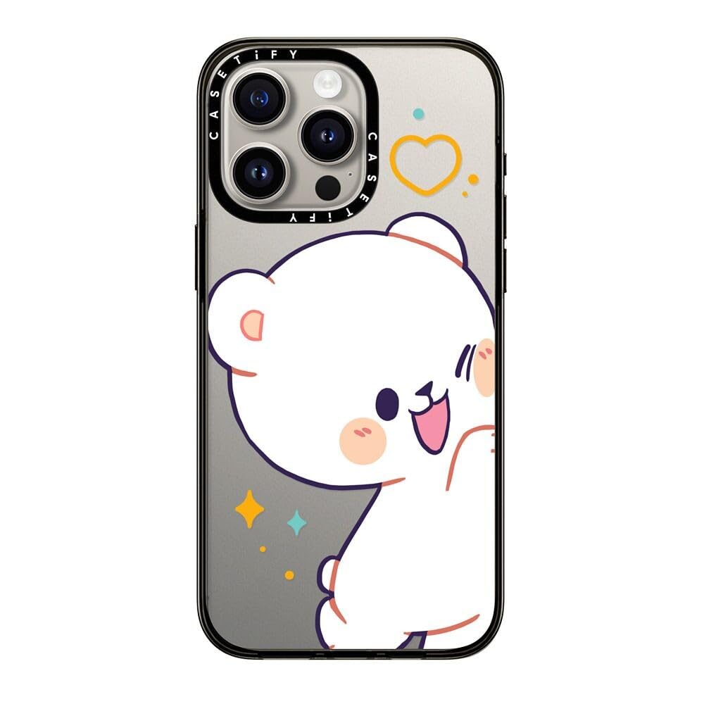 Casetify Compact Case For Iphone 15 Pro Max [2X Military Grade Drop Tested / 4Ft Drop Protection]   Bumping Milk   Clear Black