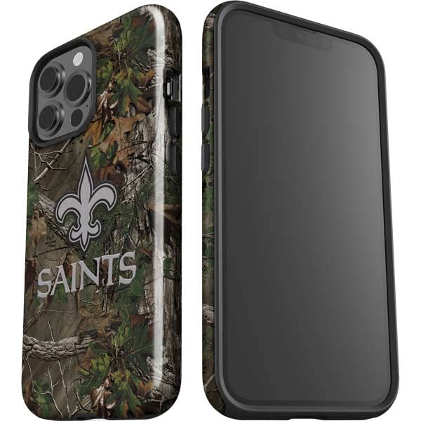 Skinit Impact Phone Case for iPhone 14 Pro Max NFL New Orleans Saints Realtree Xtra Green Camo TPU