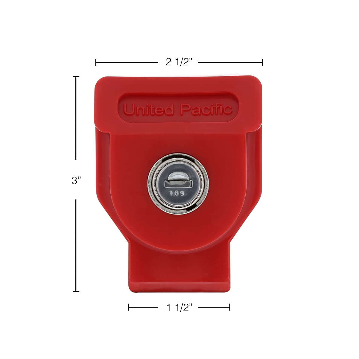 United Pacific 90625 Heavy Duty Plastic Glad Hand Lock, Individually Keyed, Over Molded Lock Cylinder, Trailer Lockout Device
