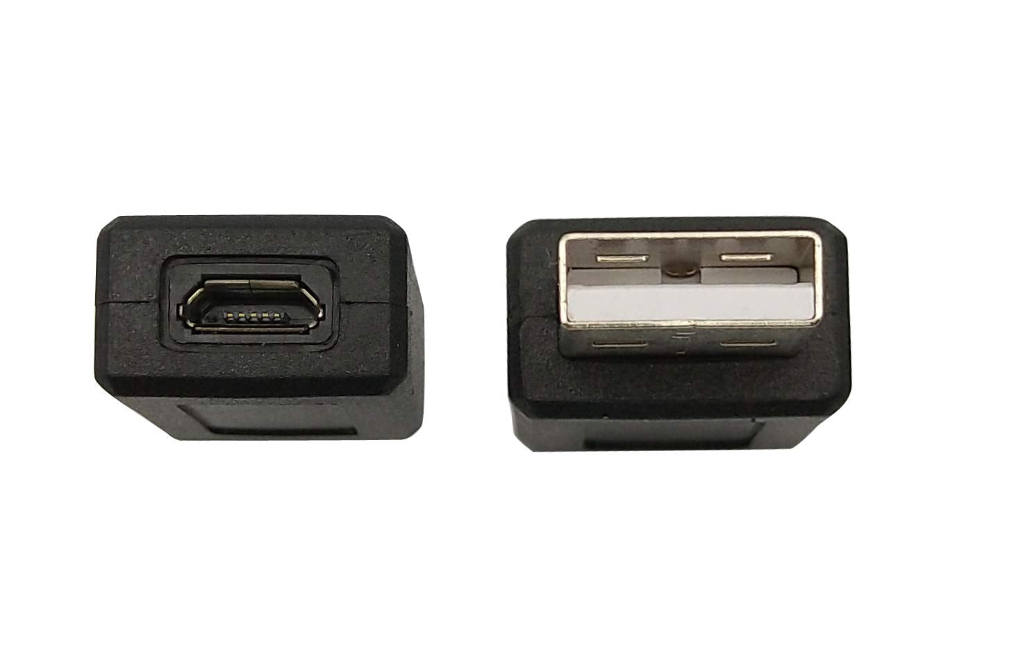 Posdou USB 2.0 A Male to Micro USB B Female Connector Adapter Black (2 Pack)