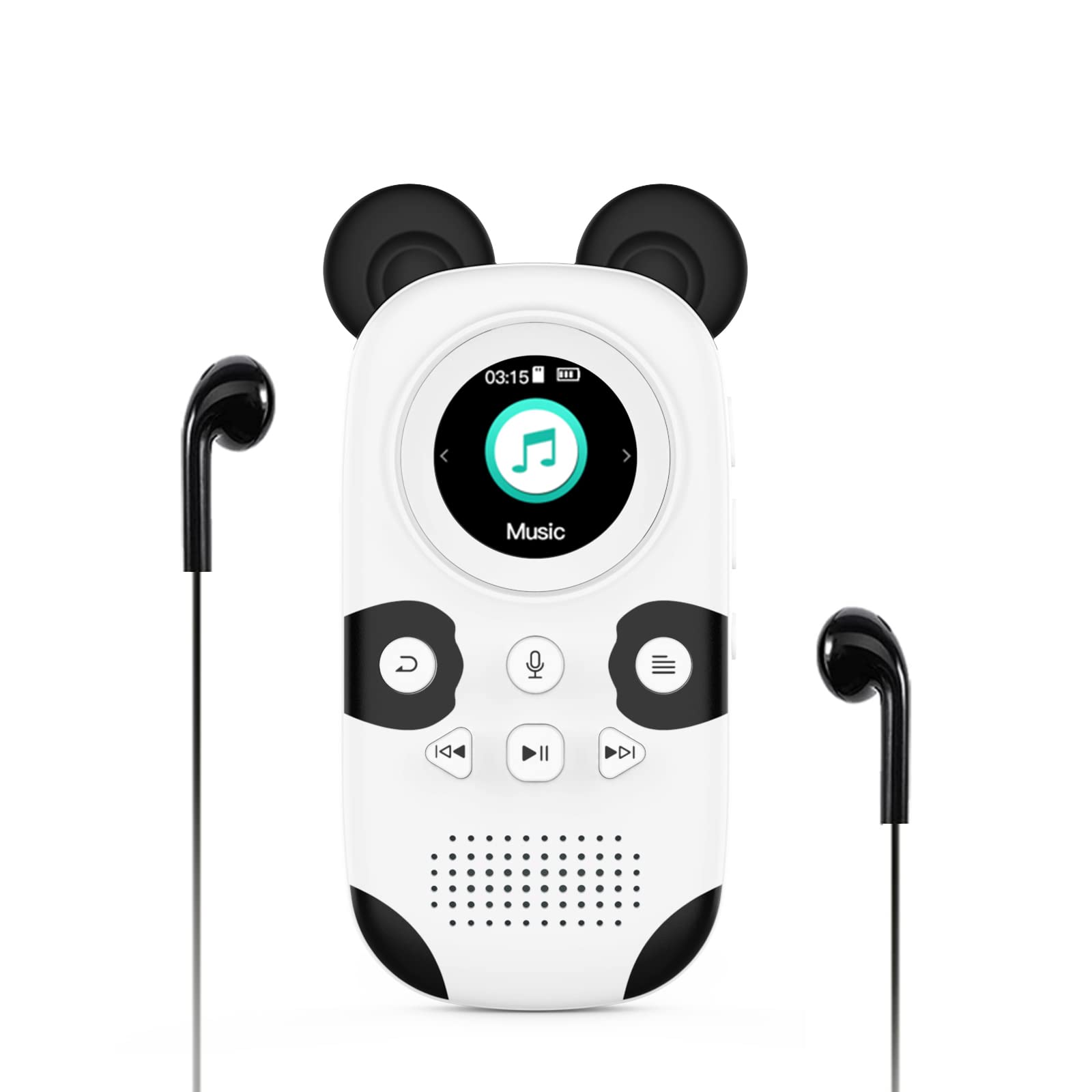 RUIZU 64GB MP3 Player for Kids, Cute Panda Portable Music Player MP3, Child MP3 Player with Bluetooth 5.3, Speaker, FM Radio, Vo