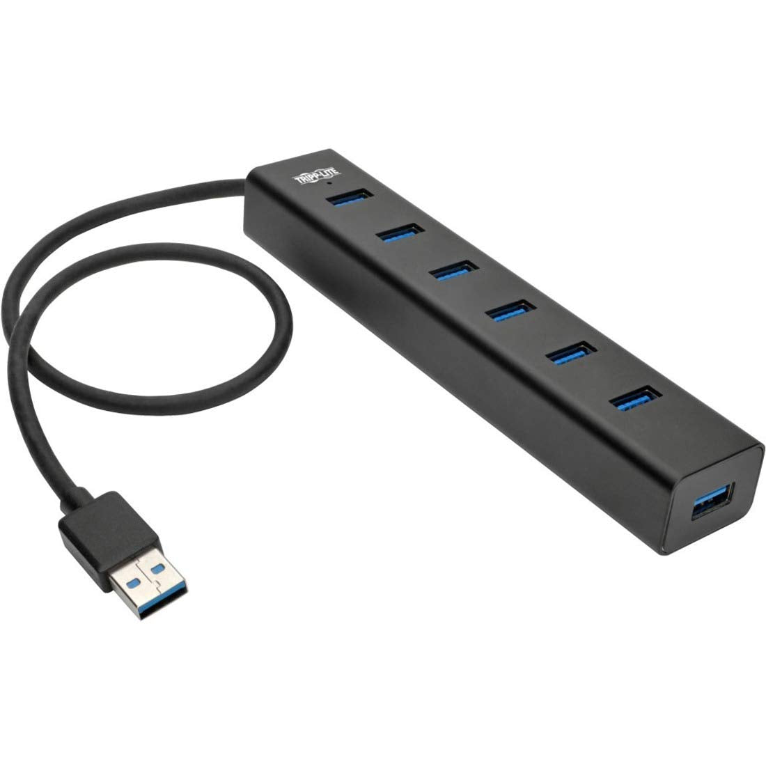 Tripp Lite 7 Port Portable Usb 3.0 Superspeed Mini Hub/Splitter Portable Aluminum 5 Gbps Data Transfer, Black (U360 007 Al)