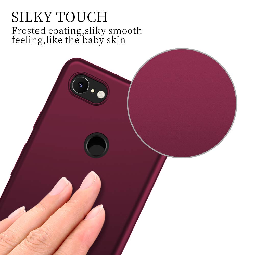 X-Level, Google Pixel 3 Xl Case-Guardian Series, Soft Tpu Matte Finish, Ultra-Thin Light Protective Back Cover, Winered