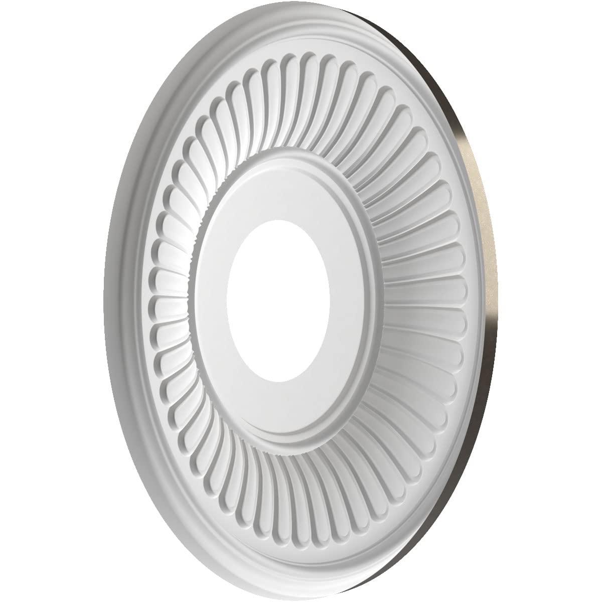 Ekena Millwork Cmp13Becch Berkshire Thermoformed Pvc Ceiling Medallion (Fits Canopies Up To 5 3/4), 13Od X 3 1/2Id X 3/4P, Metal