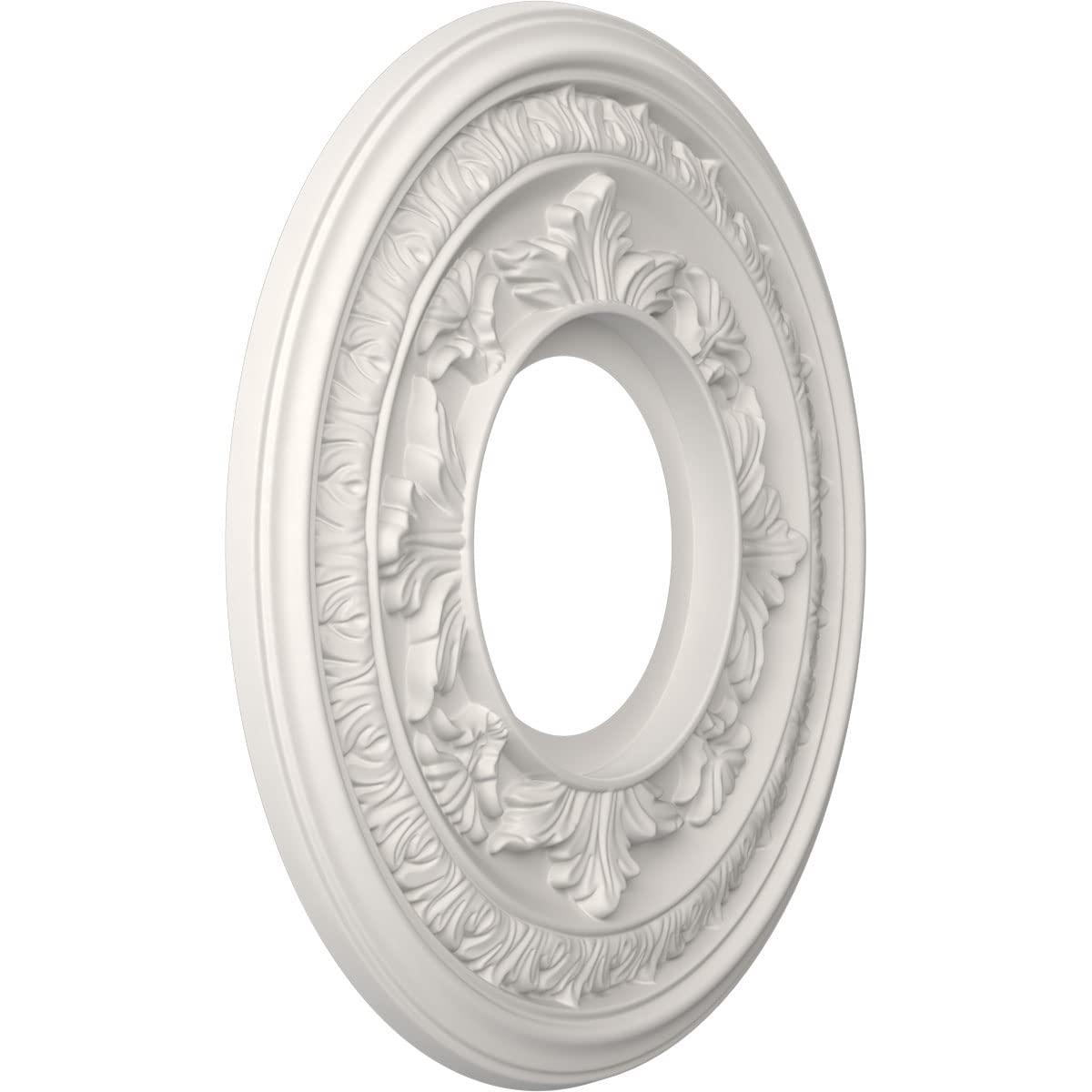 Ekena Millwork Cmp10Bagbw Baltimore Thermoformed Pvc Ceiling Medallion (Fits Canopies Up To 4 1/4), 10Od X 3 1/2Id X 3/4P, Ultra