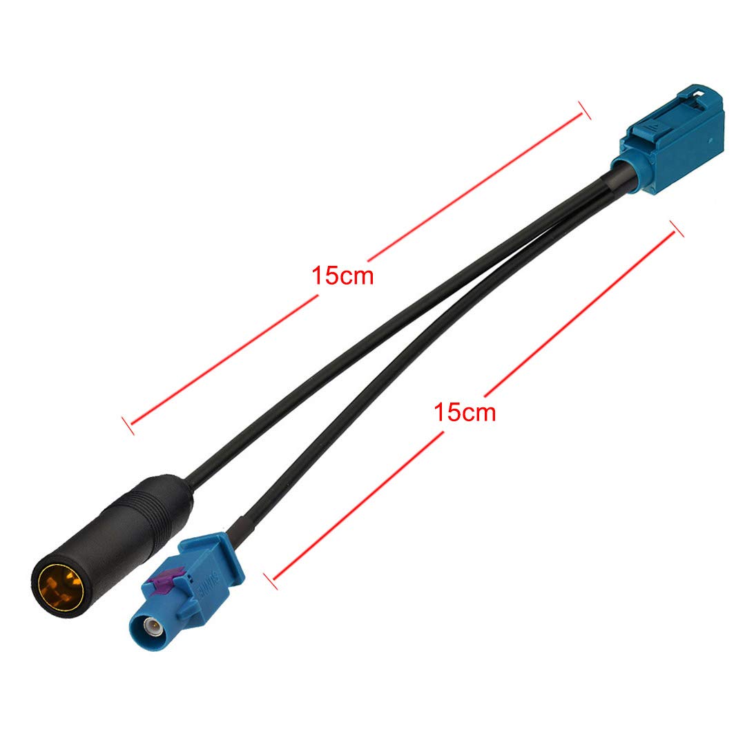 Bingfu Car Antenna Splitter Car Stereo Fm Am Radio Antenna Adapter Cable Fakra Z Female Male To Din Connector Cable 6 Inch For C