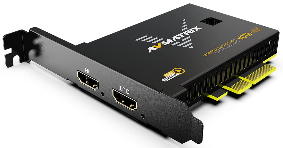 Avmatrix Vc12 4K Pcie Capture Card 4K For Game Livestream And Record In 4K60 Uhd With Ultra Low Latency On Ps5 Ps4/Pro Xbox Seri