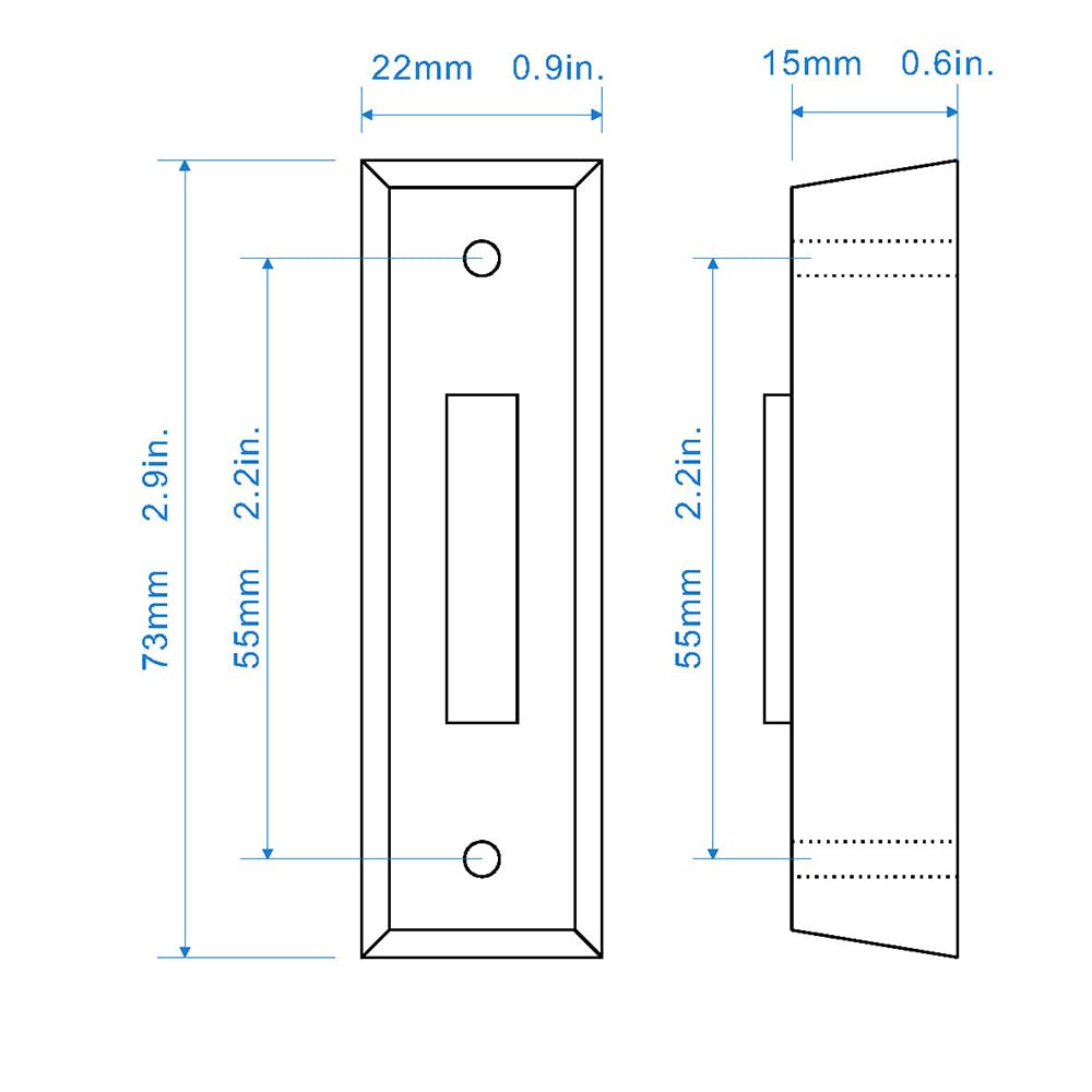 Wesua Led Lighted Doorbell Button Push Switch Wall Mounted For Chime Ring (White)