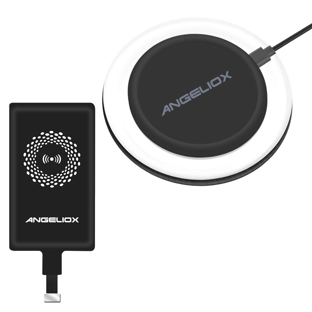 Angeliox Wireless Charger Pad Charging Receiver Compatible With Iphone 7/7 Plus / 6/6 Plus / 6S / 5Se / 5S / 5C / 5(Wireless Cha