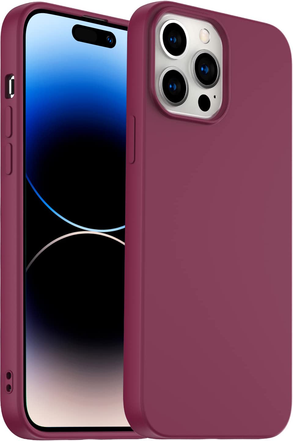 Amytor Designed For Iphone 14 Pro Max Case, Silicone Ultra Slim Shockproof Phone Case With Soft Anti Scratch Microfiber Lining,