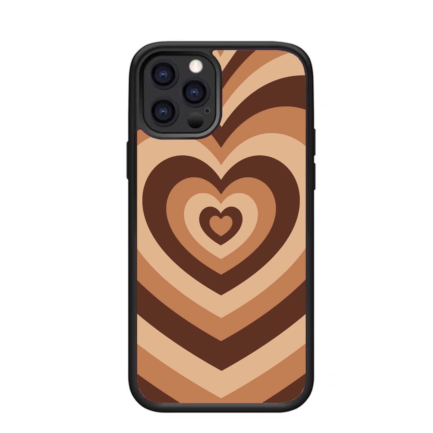 Mokens Cute Phone Cases Aesthetic Brown Heart Phone Case Protective Compatible With Iphone 7/8