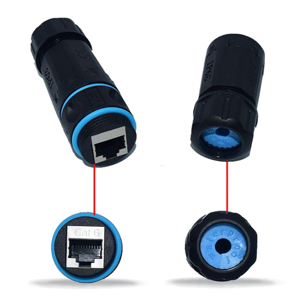 Anmbest 10Pcs Shielded Rj45 Waterproof Panel Mount Connector Ip68 Cat5/5E/6 8P8C Ethernet Lan Cable Coupler Female To Female Out