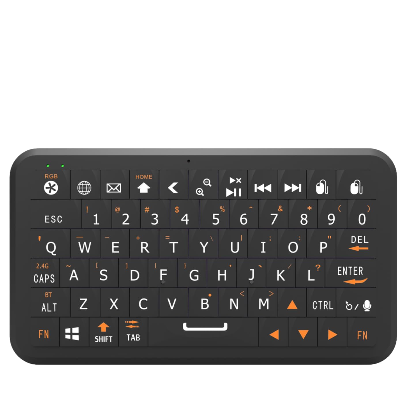 Winmaxle Mini Keyboard with Bluetooth 5.0/2.4G Dual Mode, Gyroscopic Motion Mouse, 64 Keys, RGB Backlight Options, Rechargeable 