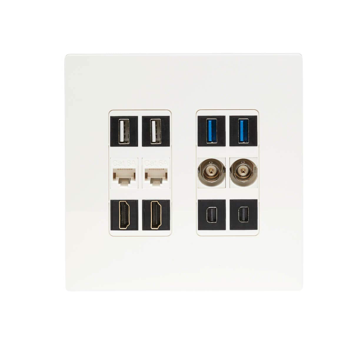 Tripp Lite 12 Port Universal Keystone Double Gang Wall Plate, 2 Gang Faceplate, Adaptable, Taa, White (N080 212)