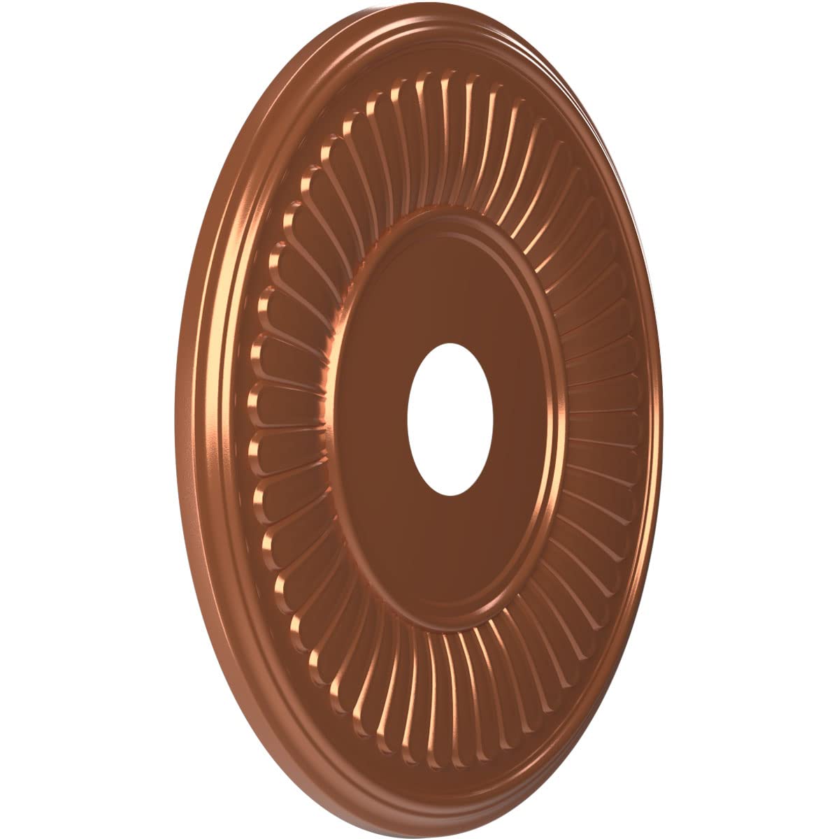 Ekena Millwork Cmp19Bebco Berkshire Thermoformed Pvc Ceiling Medallion (Fits Canopies Up To 8 3/8), 19Od X 3 1/2Id X 1P, Bright