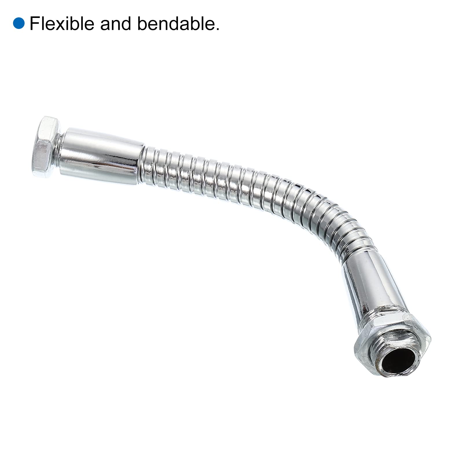 Patikil 4.7'' Universal Gooseneck, 2Pcs M10 Fine Thread Metal Hose Flexible Arm Gooseneck Tube Extension For Multifunction Diy,