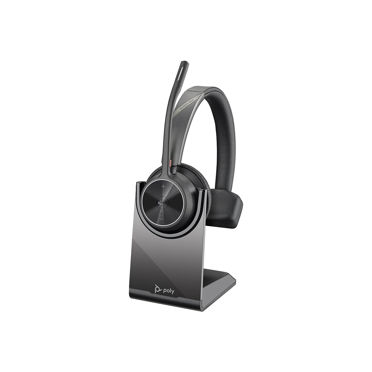 Poly   Voyager 4310 Uc Wireless Headset + Charge Stand (Plantronics)   Single Ear Headset  Connect To Pc/Mac Via Usb A Bluetooth