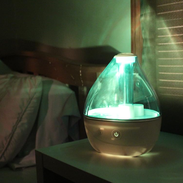 Crane Personal Ultrasonic Cool Mist Humidifier   1.5 Liter, 8 Hour Run Time, Whisper Quiet, Auto Shut Off, Filter Free For Small