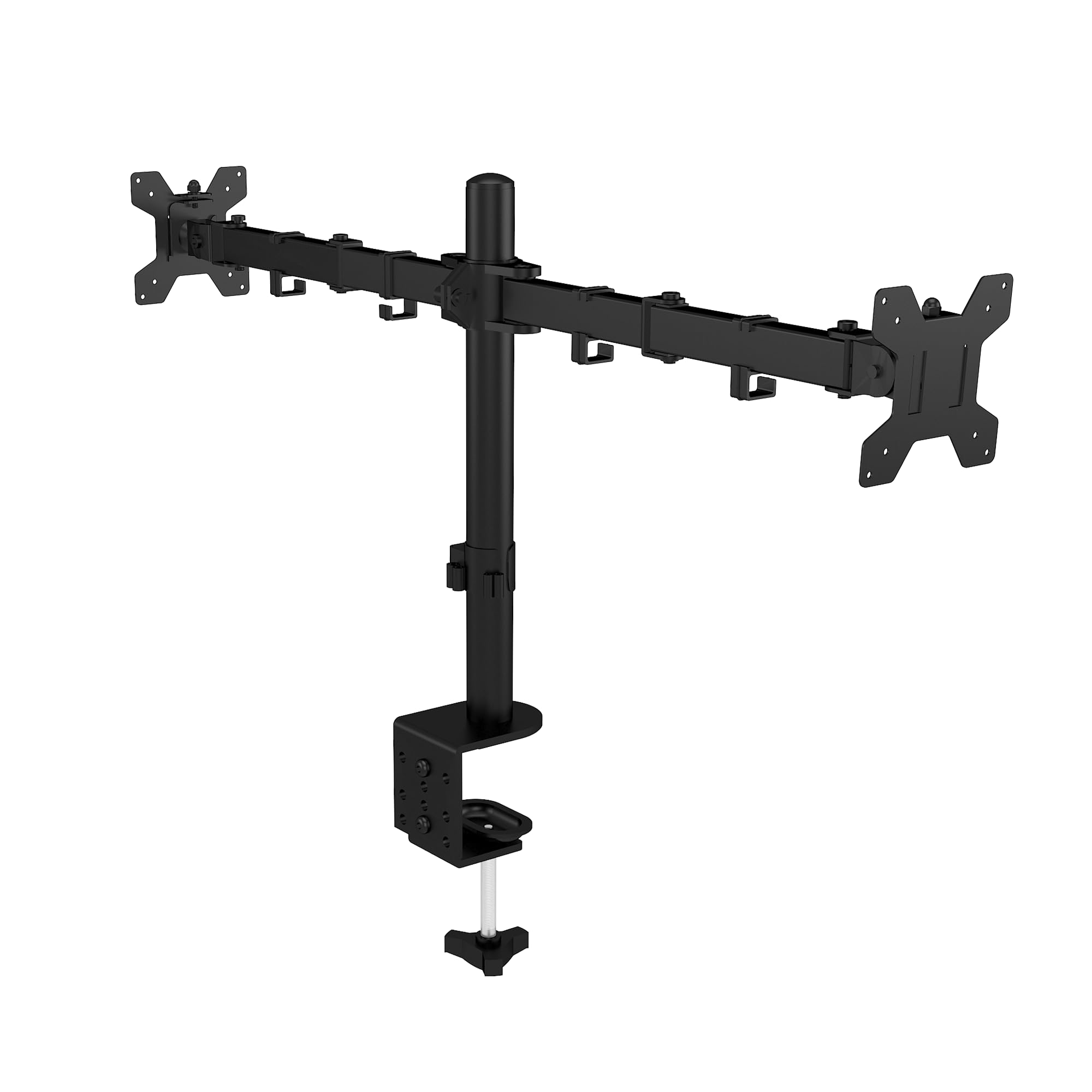 Bonkaso Dual Monitor Stand For Desk | Height Adjustable Alloy Steel Arm Mount For 1327 Screens | 360 Rotation, Tilt & Swivel, C