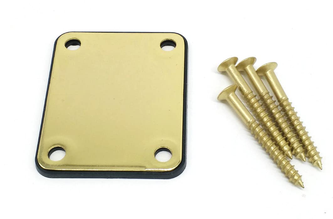 Tuoren 3Pack Electric Guitar Part Neck Plate String Tree Guide Retainer 1/4 Inch Input Jack Socket Plate With Screws For Fender
