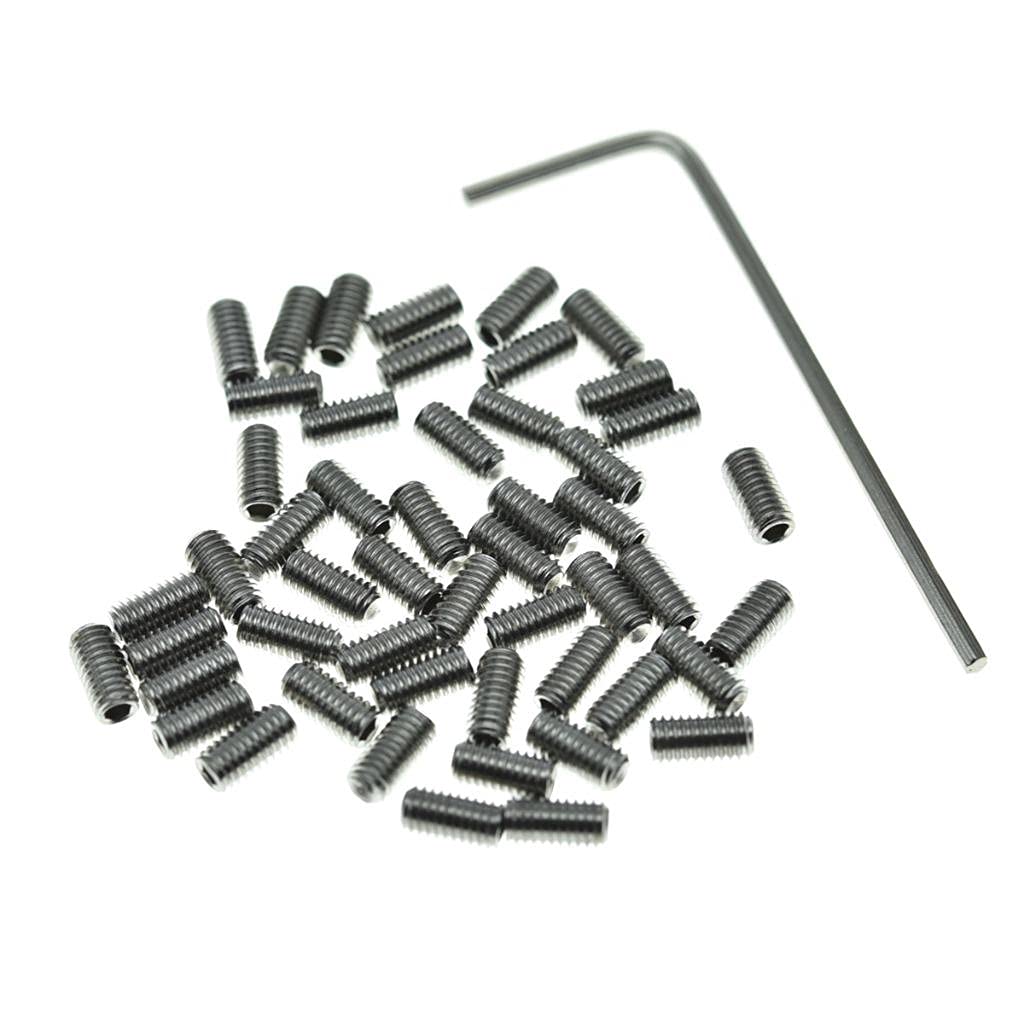 Dopro 100-Pack US #4-40 x 1/4 Stainless Steel Guitar Bridge Saddle Height Adjustment Screws for FD Strat/Tele