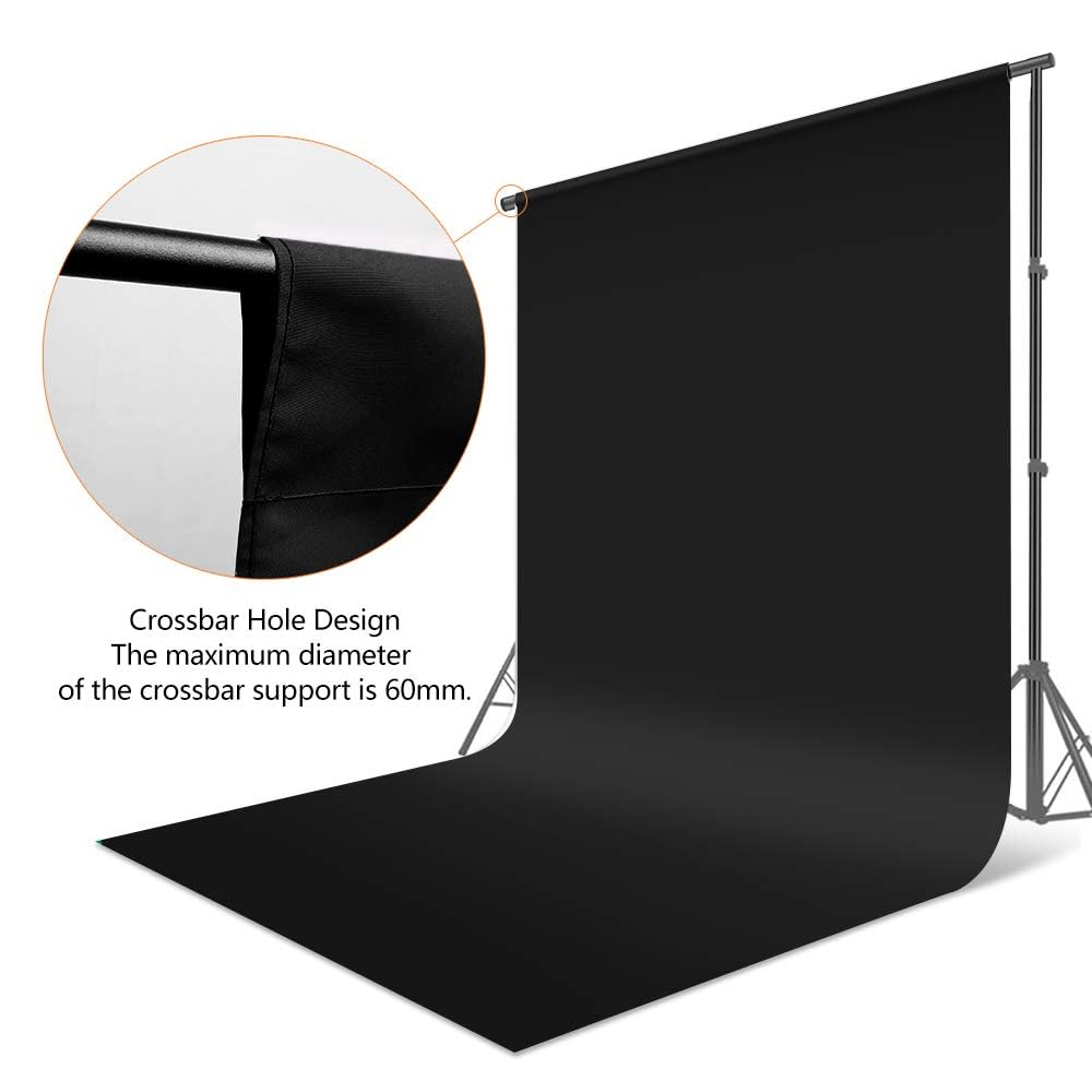 Hemmotop Black Backdrop Background,10X20 Ft Black Backdrop Screen For Photoshoot, Black Photo Backdrop Cloth For Party, Photogra