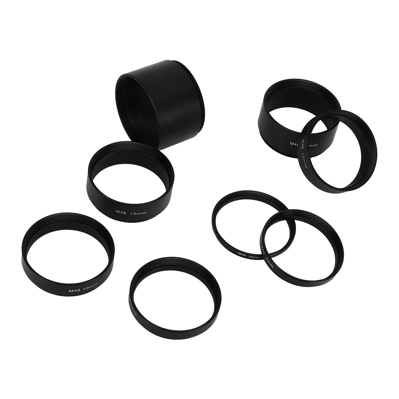 Telescope Extension Tube Set,8 Pcs M48X0.75 Length Extension Tube Kit 3 5 7 10 12 15 20 30Mm Extending For Astronomical Telescop