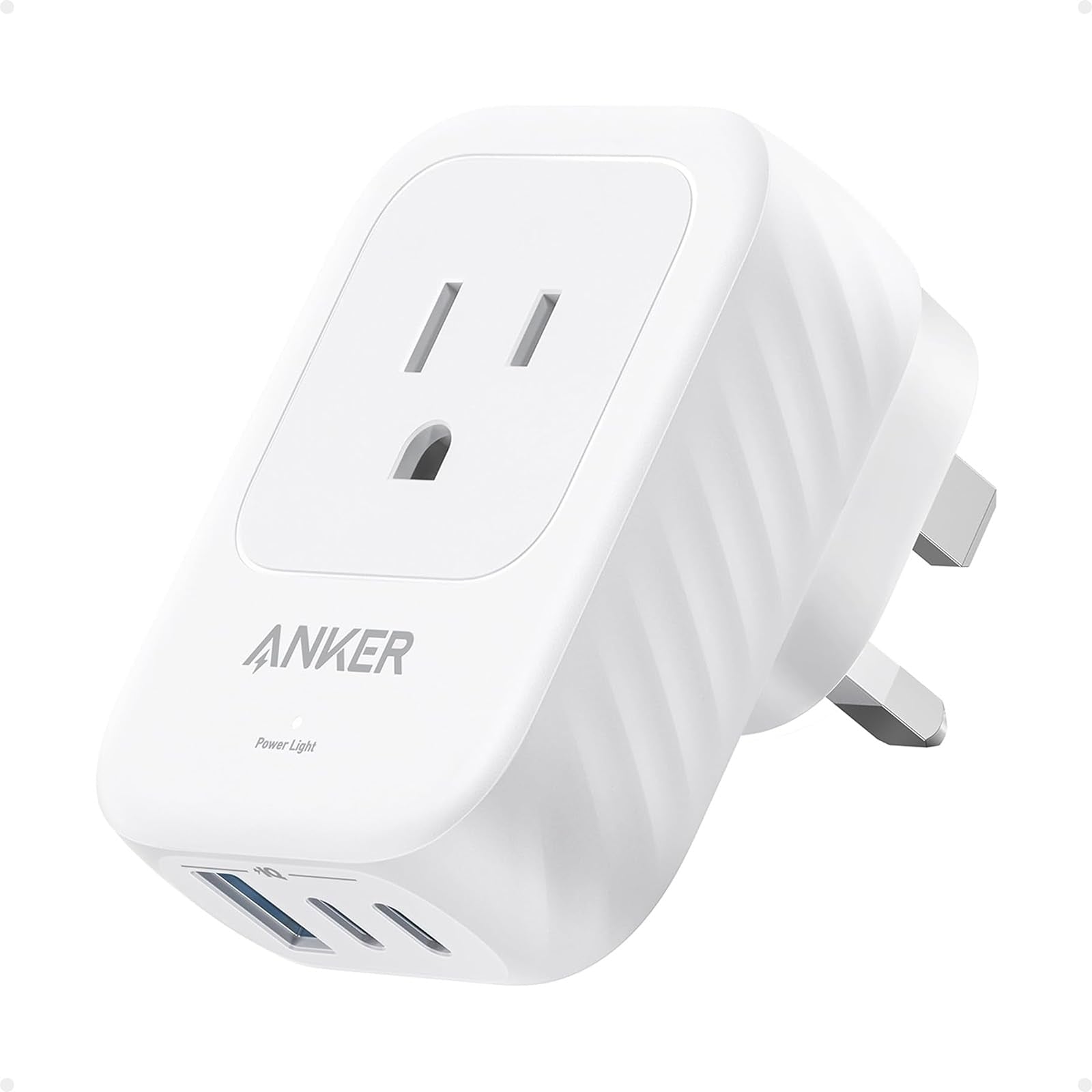 Anker Usa To Uk International Plug Adapter, Travel Adapter, 15W Max With 2 Ac, 2 Usb C, And 1 Usb A Port, Ideal For Iphone 15, I