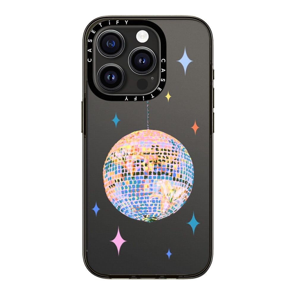Casetify Compact Iphone 15 Pro Case [2X Military Grade Drop Tested / 4Ft Drop Protection]   Disco   Clear Black