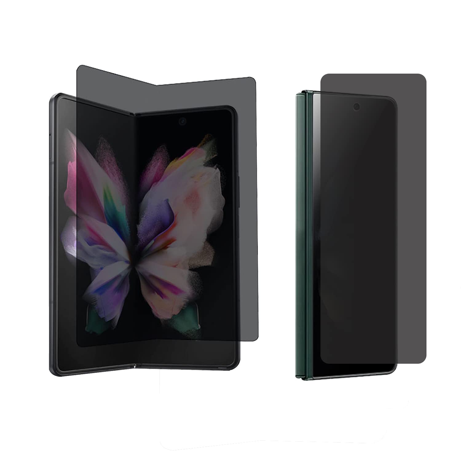 Aherlcg (1 Set 2 Pcs) Privacy Screen Protector Designed For Galaxy Z Fold 3, 1Pcs Outside(Front) +1Pcs Inner Anti Spy Soft Anti