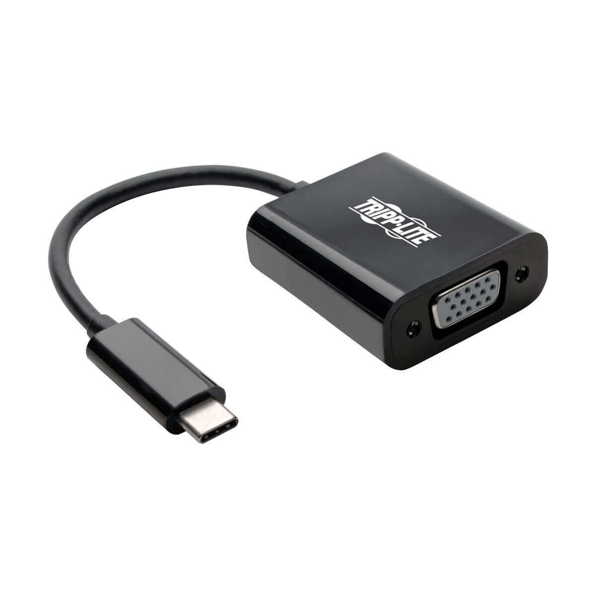 Tripp Lite Usb C To Vga Adapter Converter 1080P M/F Black Usb Type C, Usb 3.1 Gen 1, Portable, Thunderbolt 3 (U444 06N Vb Am)