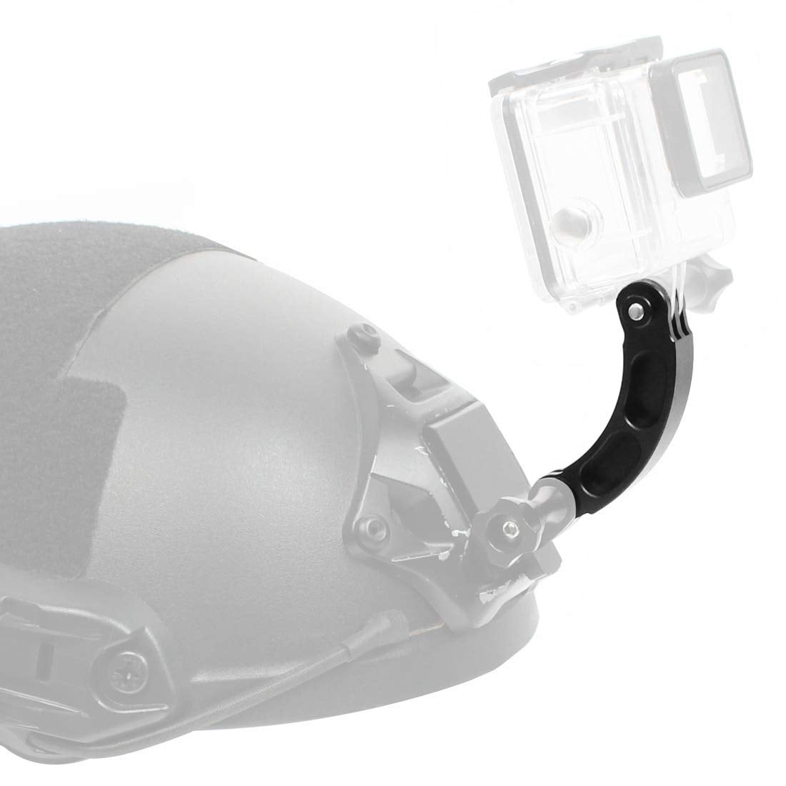 Aluminum Alloy Curved Extension Pivot Arm Mount For Gopro Hero 4 5 6 7 8 9 10 11 Black Silver Session, Akaso/Campark/Yi & Other