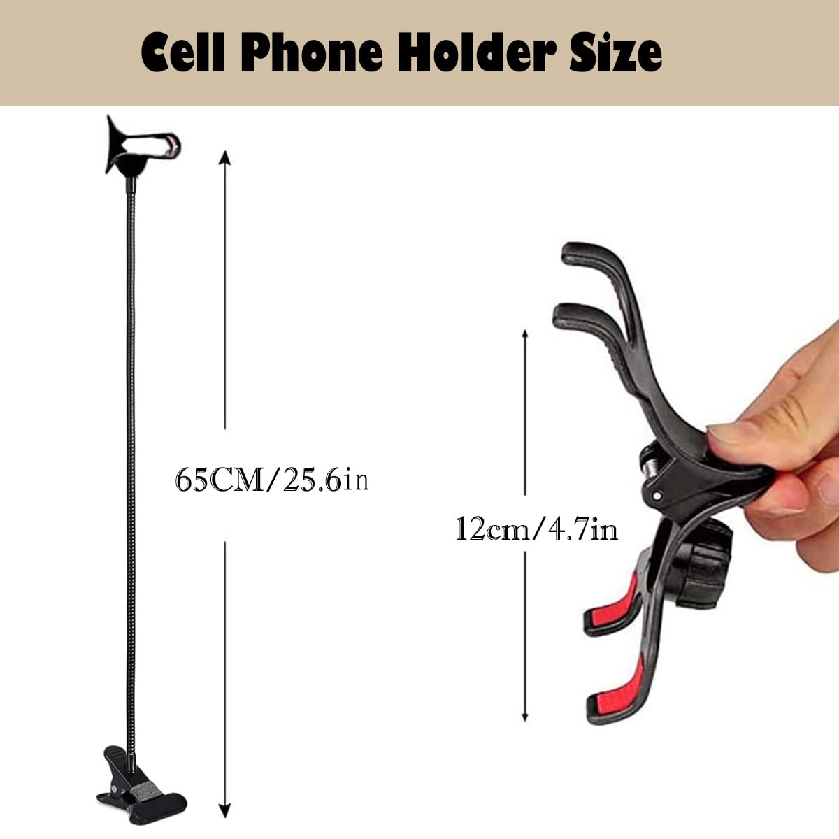 Selfdee Cell Phone Holder,Lazy Bracket, 360-Degree Rotating Universal Flexible Long Arms Clip Mount Gooseneck Phones Stand For B